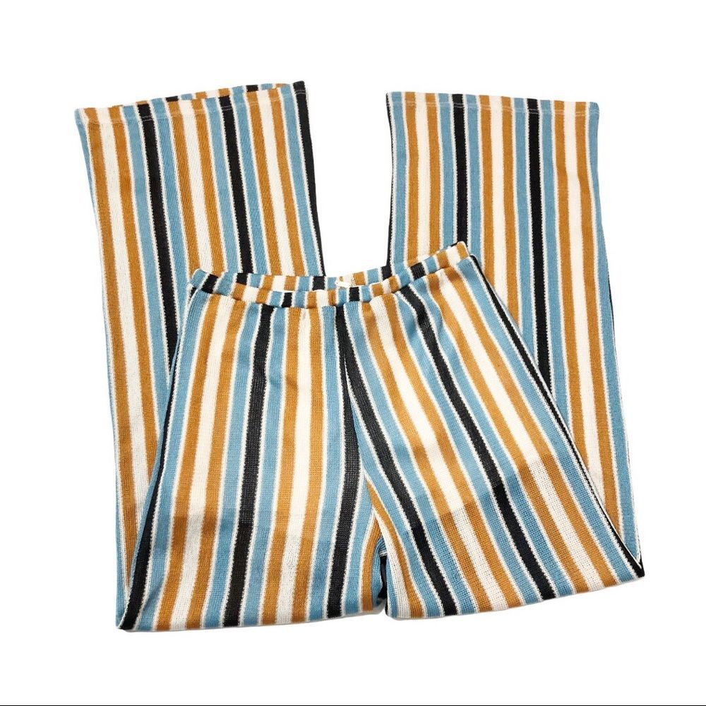 Free People Bridget Stripe Knit Flare Pants Size S - Picture 3 of 7